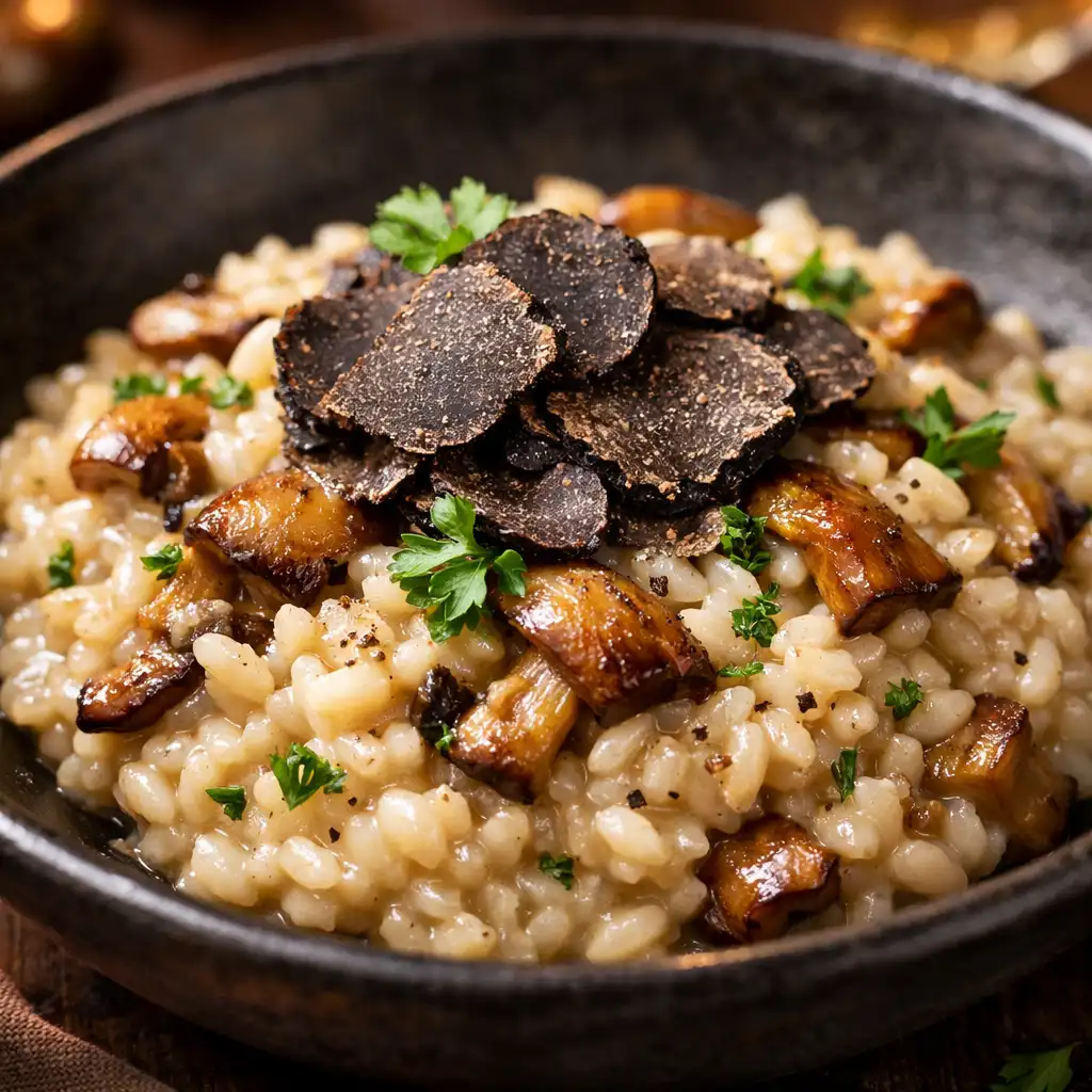 Risotto z borowikami i płatkami czarnej trufli